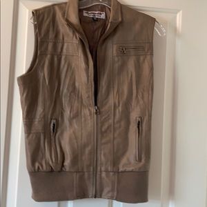 Tan leather vest